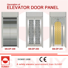 Panel de puerta de acero inoxidable cóncavo dorado para la decoración de la cabina del elevador (SN-DP-349)